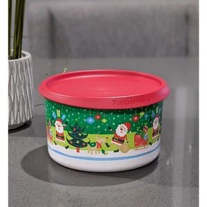 Tupperware Christmas Santa Claus Topper One Touch Canister "C" New
